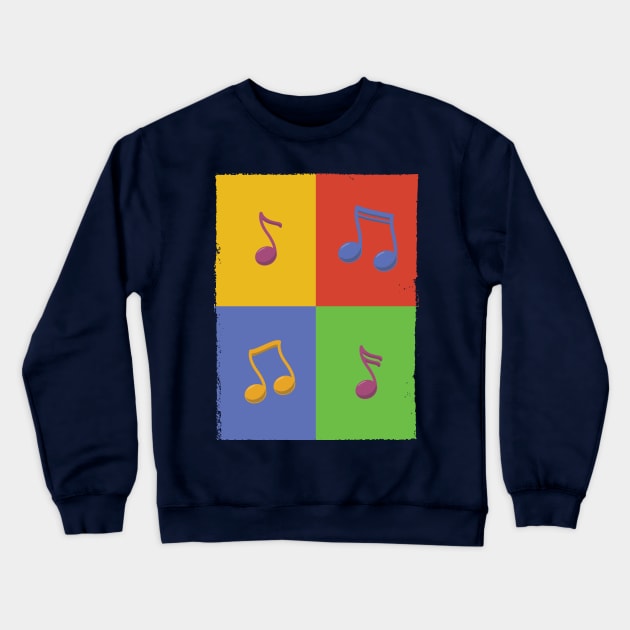 Musical Note Pop Art Crewneck Sweatshirt by MetaBrush